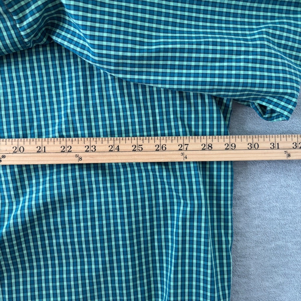 Duluth Trading Co Wrinklefighter Mens 2XL Green Gingham Magnet Button Down Shirt - Picture 7 of 8